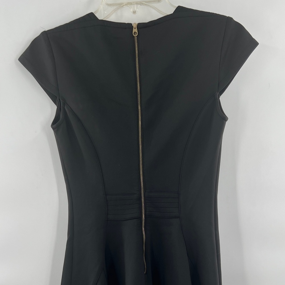 Ted Baker black cap sleeve dress fit flare size 1 - Picture 5 of 7